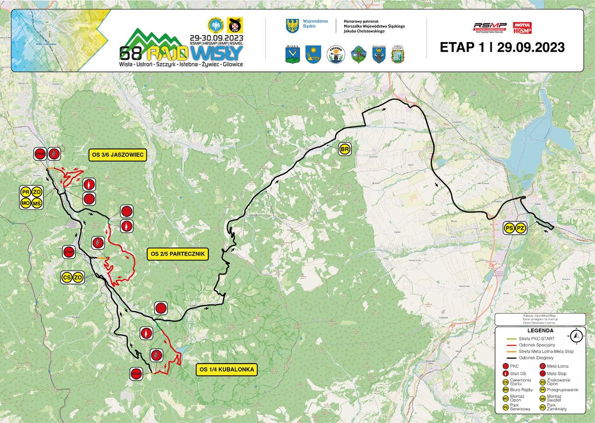 mapa rajdu etap 1