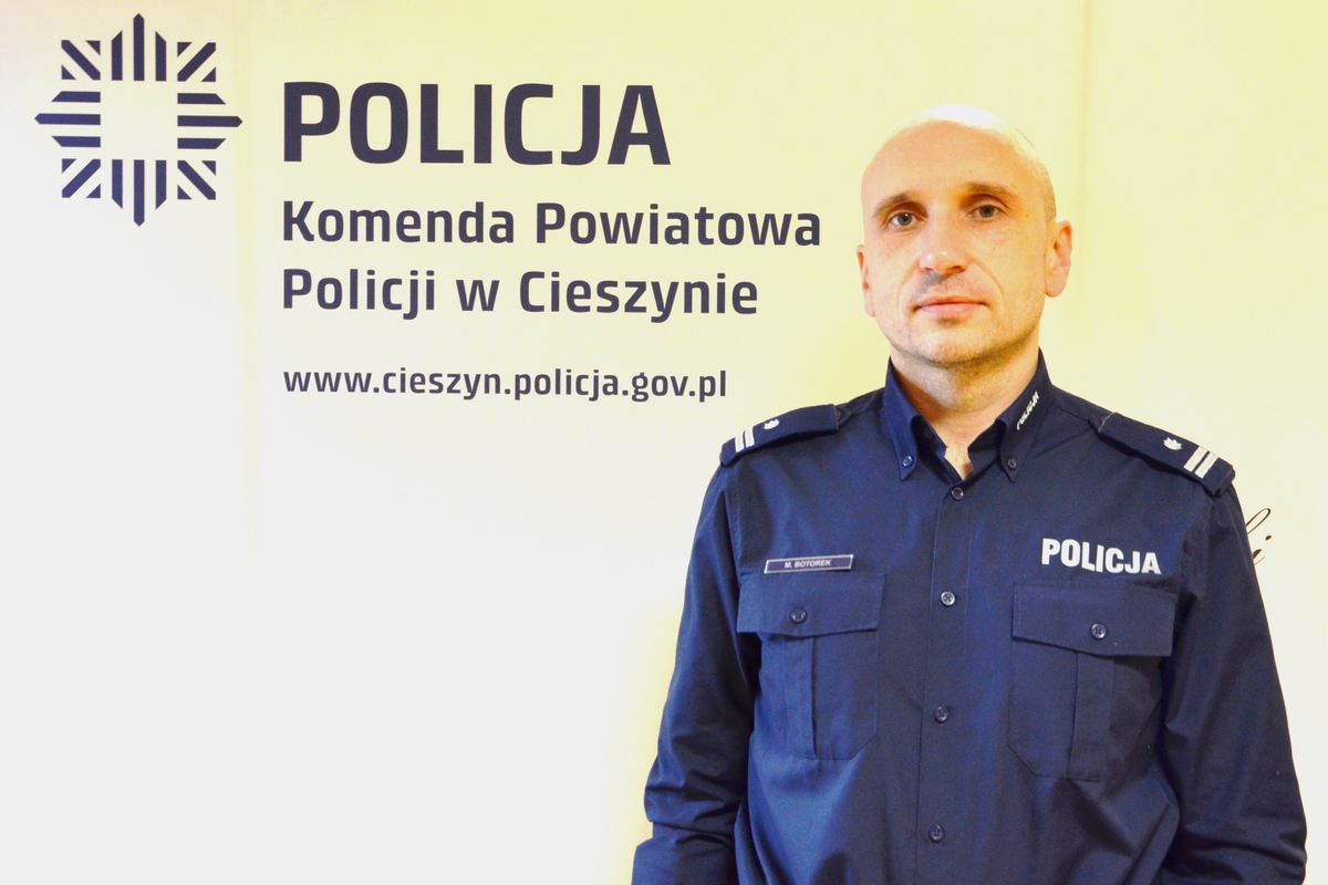 podinspektor Michał Botorek - Komendant Komisariatu Polcji w Skoczowie