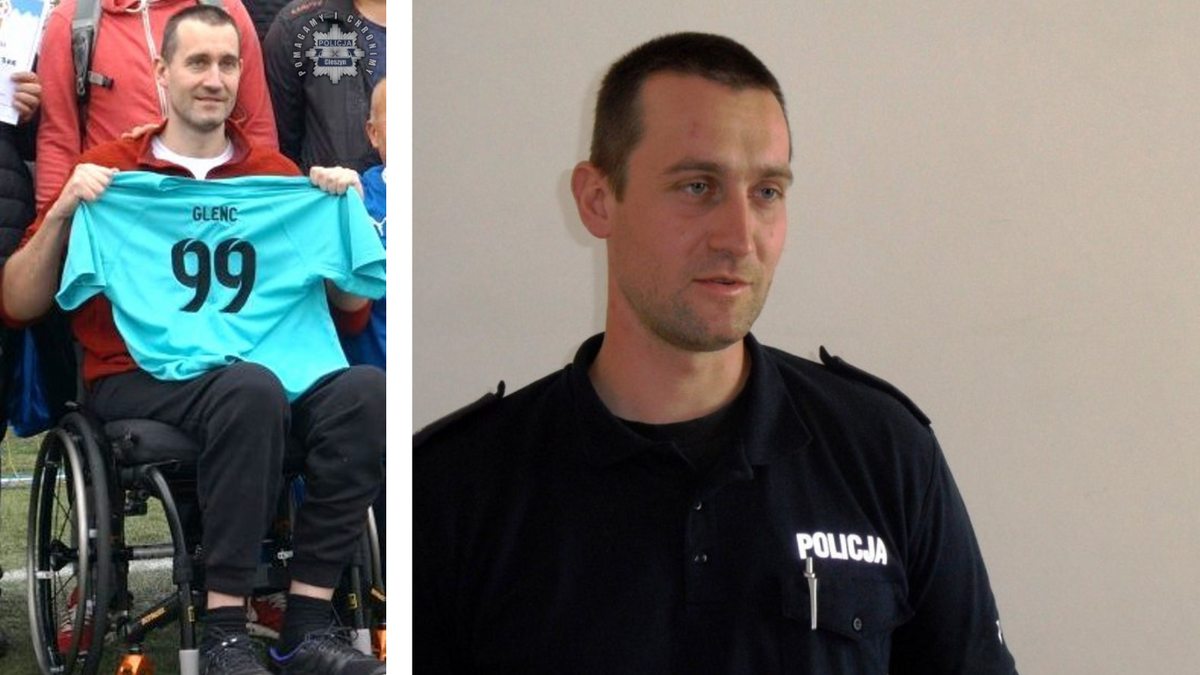 kolaż zdjęć przedstawia Piotra Glenca