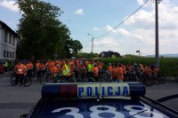 Policjanci zabezpieczali rajd rowerowy w Chybiu