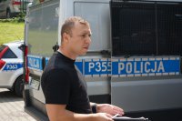 Policjanci podczas odprawy przed wyjazdem na ŚDM