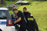 Policjanci podczas odprawy przed wyjazdem na ŚDM