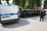 Policjanci podczas odprawy przed wyjazdem na ŚDM