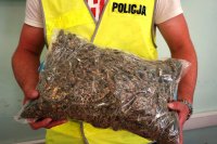 zabezpieczona marihuana i zatrzymani  przez policję przemytnicy