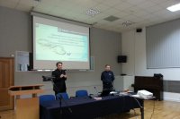 Wykład dla studentów a sali konferencyjnej UŚ w Cieszynie