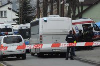 policjanci podczas ćwiczeń w Marklowicach Górnych