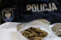 Zabezpieczone narkotyki (marihuana) przez policjantów