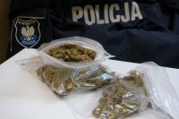 Zabezpieczone narkotyki (marihuana) przez policjantów