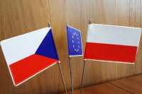 flagi Czech , Polski oraz Unii Europejskiej