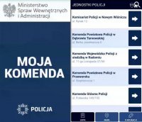 grafika przedstawiająca aplikację mobilną Moja Komenda na telefon