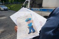 pisemne podziękowania dla policjanta