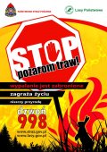 plakat Państwowej Straży Pożarnej  &quot;Stop pożarom traw&quot;