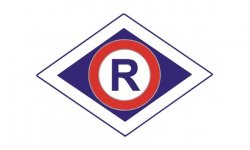 grafika-duża litera R wpisana w romb, logo ruchu drogowego