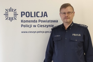 Zastępca Komendanta Komisariatu Policji w Strumieniu asp.szt. Jarosław Danel