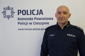 Zastępca Naczelnika Wydziału Kryminalnego Komendy Powiatowej Policji w Cieszynie asp.szt. Radosław Szczerba