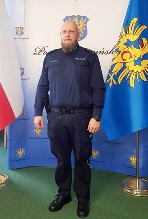 Aspirant sztabowy Bartłomiej Duraj- dzielnicowy Komisariatu Policji w Wiśle