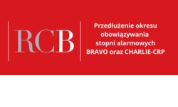 grafika-napis RCB na czerwonym tle