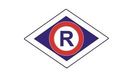 grafika-symbol policji ruchu drogowego litera R wpisana w romb