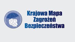 grafika-niebieski napis na białym tle Krajowa Mapa Zagrożeń Bezpieczeństwa