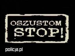 napis na czarnym tle stop oszustom