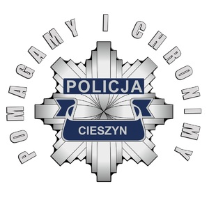 grafika-policyjna gwiazda z napisem pomagamy i chronimy policja Cieszyn