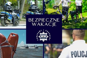 plakat akcji &quot;bezpieczne wakacje&quot;