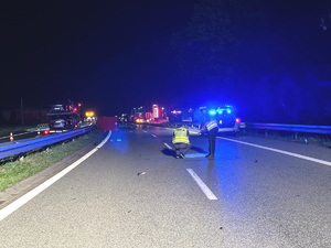 policjanci pracujący na miejscu wypadku