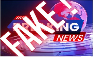 Grafika przedstawia napis fake news&quot;