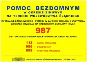 grafika, pomoc bezdomnym numer 112