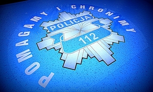 policyjna gwiazda, napis pomagamy i chronimy, numer 112
