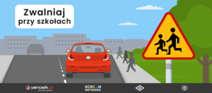 grafika przedstawiająca auto , przejście dla pieszych