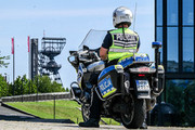 policjant na motocyklu