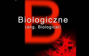czerwona litera B i napis b jak biologiczne